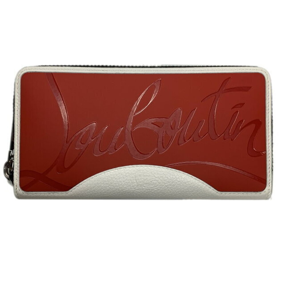 Christian Louboutin round leather long wallet white red
